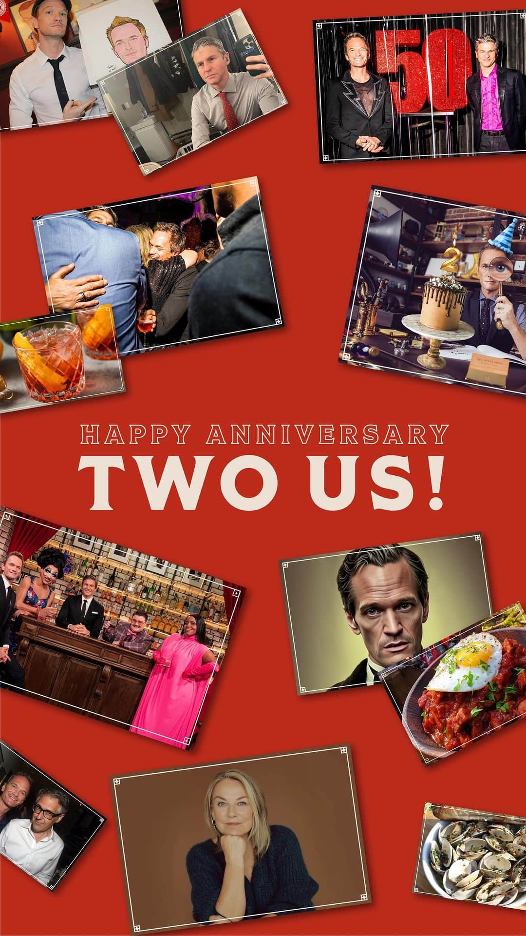 ニール・パトリック・ハリスのインスタグラム：「Happy Anniversary TWO us! It’s time to take a trip down memory lane with our founder and editor-in-chief, @nph, and celebrate this oh-so-amazing year! Buckle up and head to the link in our bio for a recap of some of our favorite memories from the past 52 weeks.」