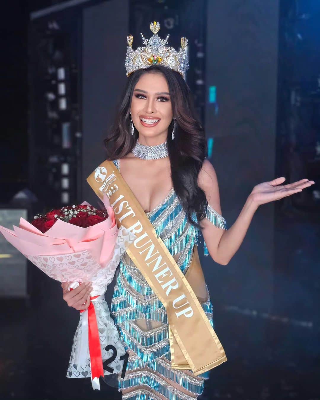 Ivan Gunawanのインスタグラム：「Your Runner Up @missaurainternational 2023 @sahidablla  Congratulations Sahida ! You are the living proof of resilience and hard work  We can not wait for the endless possibilities that the future holds !  @missaurainternational @ya_yanushka @yayasanduniamegabintang @ivan_gunawan @dardo_djf  #missaurainternational2023 #YayasanDuniaMegaBintang  #IvanGunawan  #MMBI2023  #TimeToShine」