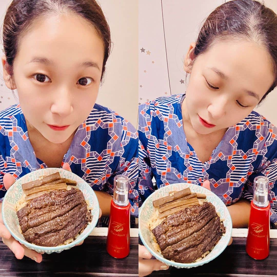 世手子さんのインスタグラム写真 - (世手子Instagram)「#PR It's still hot days🥵 I'll try my best not to get tired😆 Let's eat healthy🍚 まだまだ暑い日が続きますね💦 パテないように うなぎ飯( ◠‿◠ ) @unaginomikawa #うなぎの三河 #三河湖 #ラリージャパン #羽布ダム #三河湖SS 家で簡単にできるから便利(o^^o) スタミナつけてこ❣️ しっかり食べて @hairmore_official  #ヘアモア #hairmore #RAVIPA #育毛 #育毛剤 で髪の毛も元気に(^ ^) #頭皮 #頭皮ケア #血行促進 #スカルプジェルシャンプー #頭皮マッサージ で髪の毛増えて嬉しい（＾_＾）」9月30日 7時13分 - rojide