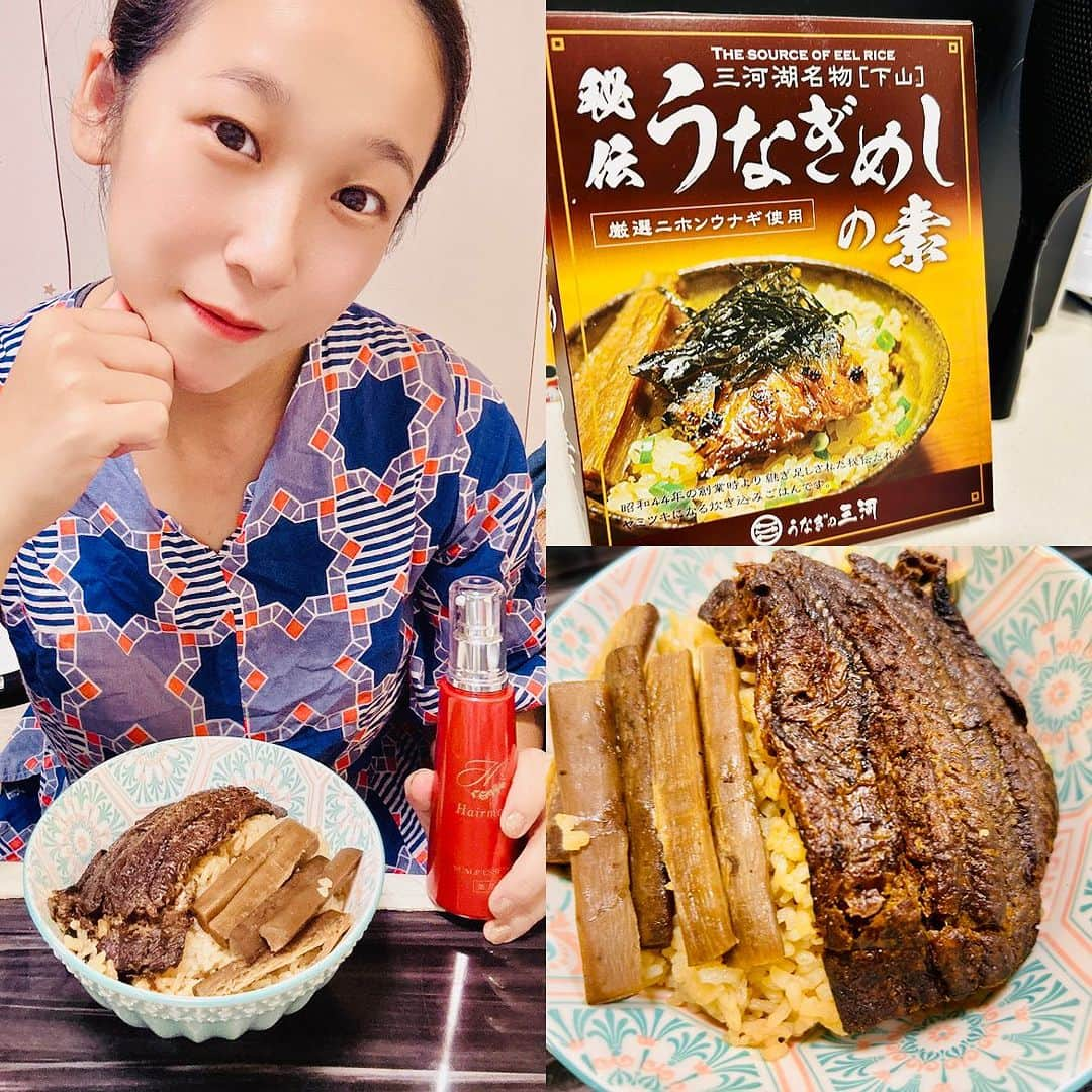 世手子さんのインスタグラム写真 - (世手子Instagram)「#PR It's still hot days🥵 I'll try my best not to get tired😆 Let's eat healthy🍚 まだまだ暑い日が続きますね💦 パテないように うなぎ飯( ◠‿◠ ) @unaginomikawa #うなぎの三河 #三河湖 #ラリージャパン #羽布ダム #三河湖SS 家で簡単にできるから便利(o^^o) スタミナつけてこ❣️ しっかり食べて @hairmore_official  #ヘアモア #hairmore #RAVIPA #育毛 #育毛剤 で髪の毛も元気に(^ ^) #頭皮 #頭皮ケア #血行促進 #スカルプジェルシャンプー #頭皮マッサージ で髪の毛増えて嬉しい（＾_＾）」9月30日 7時13分 - rojide