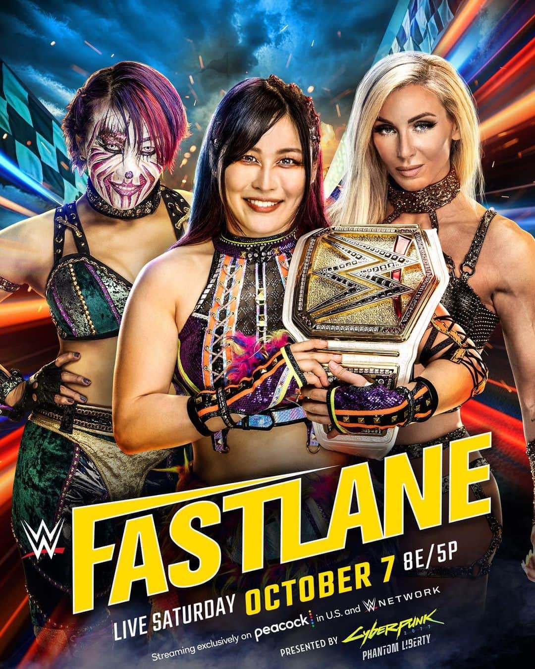 華名（明日華）さんのインスタグラム写真 - (華名（明日華）Instagram)「At #WWEFastlane it's going to be a TRIPLE THREAT MATCH for the WWE Women's Championship! 🔥  @iyo_sky vs. @charlottewwe vs. @wwe_asuka」9月30日 11時54分 - wwe_asuka
