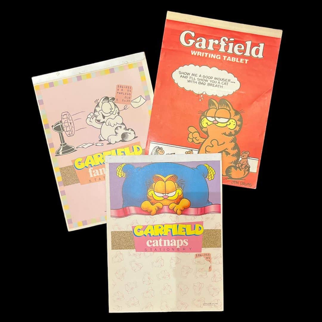 おもちゃやSPIRALのインスタグラム：「1978 vintage Garfield 便箋入荷しました⭐️✨  中の柄ももちろん可愛く、飾るだけではなく状態も落書きなど無く綺麗に使うことができます🫶🏻🎵」