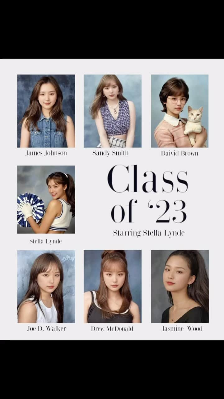 ひよんのインスタグラム：「🇺🇸🎓  #yearbook #이어북 #이어북ai #イヤーブック」