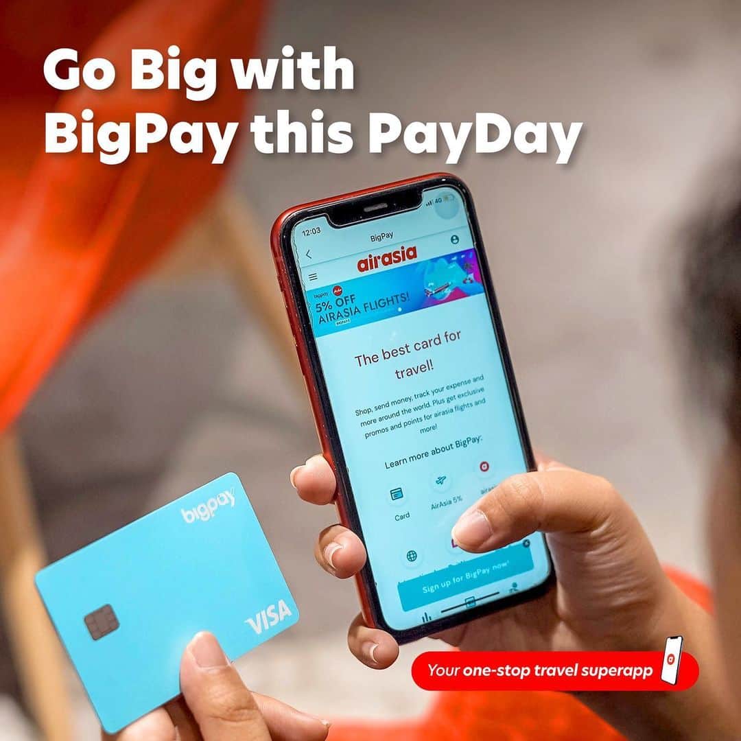 エアアジアのインスタグラム：「Go big with BigPay’s payday deals, exclusively offered to BigPay members on the airasia Superapp! 📲  For all you BigPay users out there, you have 48 Hours to leverage on these fantastic deals! ⌛  Share this post with your BigPay Besties! 🥳  #airasiasuperapp #onestoptravelsuperapp #BigPay」
