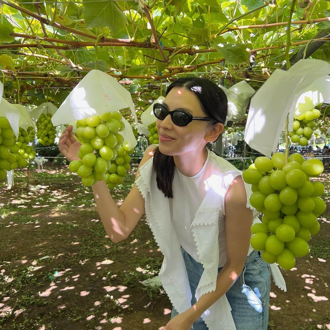 申真衣さんのインスタグラム写真 - (申真衣Instagram)「September 🍇🥢🏎️🏁💐  お気に入りのピアス 欲望のままに狩ったぶどう わんこ蕎麦 40杯 どじょう 初鈴鹿 冬待ちルームシューズ 東信さんに花束を作っていただく幸運」9月30日 13時36分 - shinmai0728