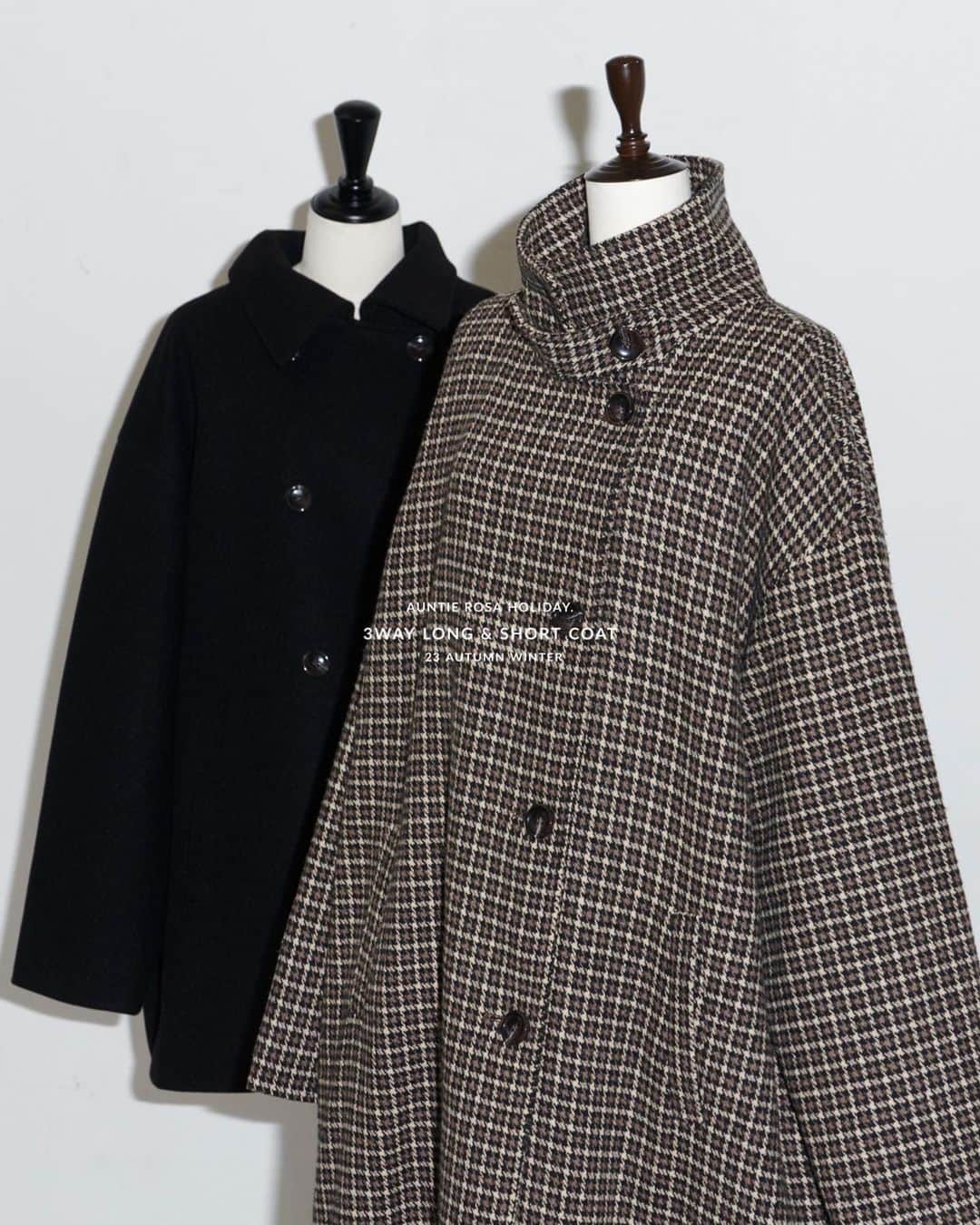 AR Holidayさんのインスタグラム写真 - (AR HolidayInstagram)「✔︎3WAY LONG & SHORT COAT 冬本番のおすすめアウター。 ロングとショートで選べるサイズ感でご用意◎ ㅤㅤ ━━━━━━━━━━━━━━━ ㅤ #スタンドカラー3WAYロングコート price/¥7,920(tax in) color/black.ivory.khaki.navy.check size/S.M ㅤㅤㅤ #スタンドカラー3WAYショートコート price/¥7,700(tax in) color/black.ivory.navy size/FREE ㅤㅤ ━━━━━━━━━━━━━━━ ㅤㅤ ※撮影環境の加工感により、実物と色味が異なる場合がございます。 実物に近い色味はZOZOTOWNページ内画像をご参照ください。  #auntierosa#arholiday#holiday#auntierosaholiday#アンティローザホリデー#ホリデー#アンティローザ#2023AW#zozotown#zozotown購入品#ファッション #ワンマイルコーデ #イエベ #ブルベ #秋コーデ #冬コーデ#シンプルコーデ#モードカジュアル #リラックス #リラックカジュアル #大人カジュアル #大人ファッション」10月29日 21時09分 - arholiday