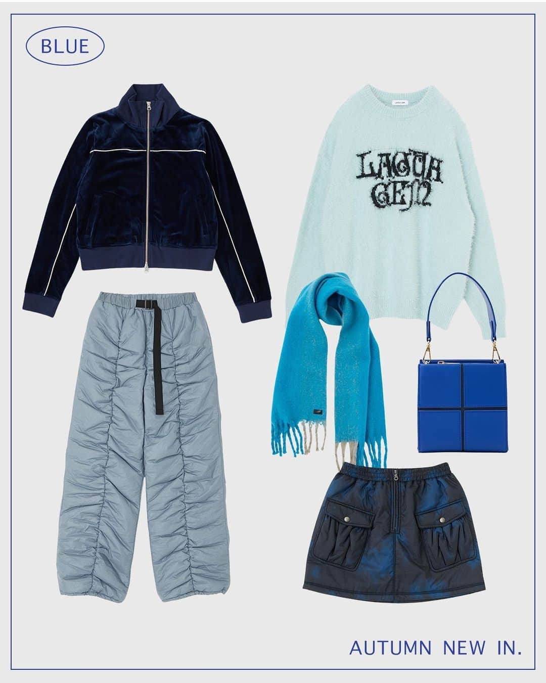 SHEL'TTER WEB STOREのインスタグラム：「2023AW BLUE COLOR ITEMS ━━━━━━━━━━━━━━━━ SHEL’TTER WEB STOREでは 2023 autumn & winter新作アイテム発売中！ カラー別におすすめをピックアップ。  一点投入で秋冬らしさが高まるブルーに注目💙  さらに、10/31(tue)23:59までご購入金額の10%マイルにて還元されるスペシャルイベント開催中。 対象アイテムなど、詳細はプロフィールのサイトURLをクリック✔  ━━━━━━━━━━━━━━━━ #SHELTTERWEBSTORE #SWS #カラーアイテム #ブルー #秋服 #冬服 #ニット #シャギーニット #ナイロンパンツ #トラックジャケット #ミニスカート #マフラー #ミニバッグ」