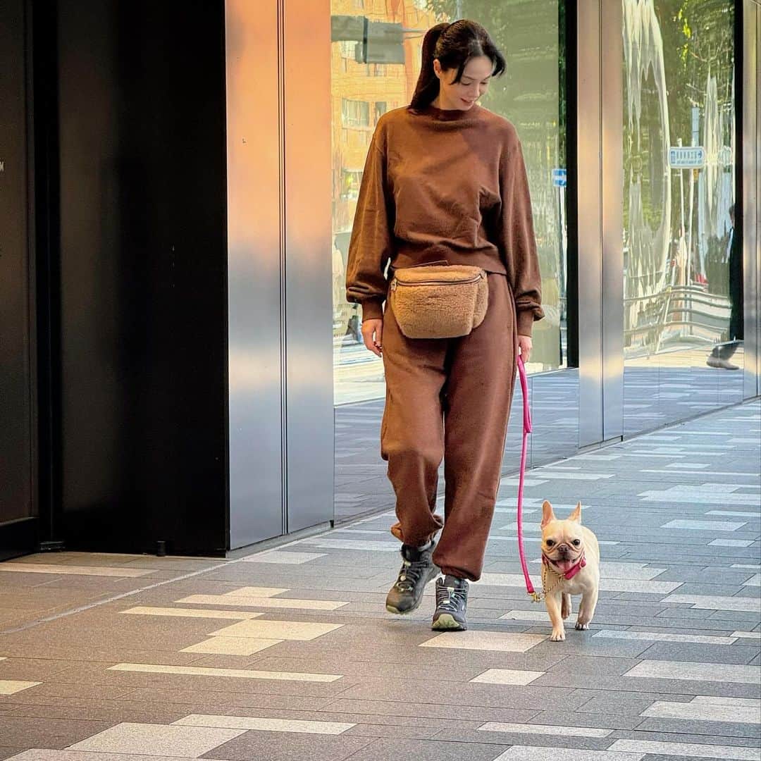 川原亜矢子さんのインスタグラム写真 - (川原亜矢子Instagram)「愛犬ヨジンヨ✨ #tokyo #frenchbulldog #yojinyo #犬 #散歩 #フレンチブルドッグ」10月29日 20時41分 - ayakokawahara