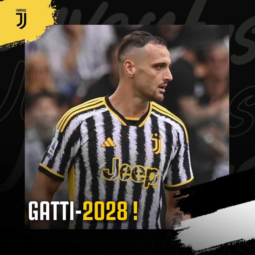 ポール・ポグバのインスタグラム：「✍🏻 GATTI ➡️ 2028 !  Il difensore classe 1998 ha rinnovato il suo contratto “è un sogno ogni giorno”  Siete contenti del prolungamento?🤍🖤」