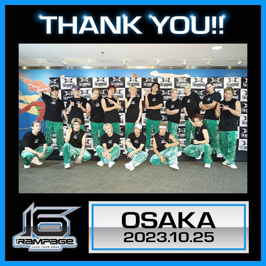 THE RAMPAGE from EXILE TRIBEのインスタグラム：「.  THE RAMPAGE LIVE TOUR 2023 "16" NEXT ROUND 🚀🌐💫　  大阪公演2日目‼︎ お越し頂きましたRAVERSの皆様、 本当にありがとうございました🙇‍♂️🔥✨  今日も最高に幸せな時間でした🤤💭  LIVEは本当に僕たちにとっての生き甲斐です☺️✨✨  明日の大阪公演ラストも 最高のパフォーマンスをお届けします🫡❤️‍🔥」
