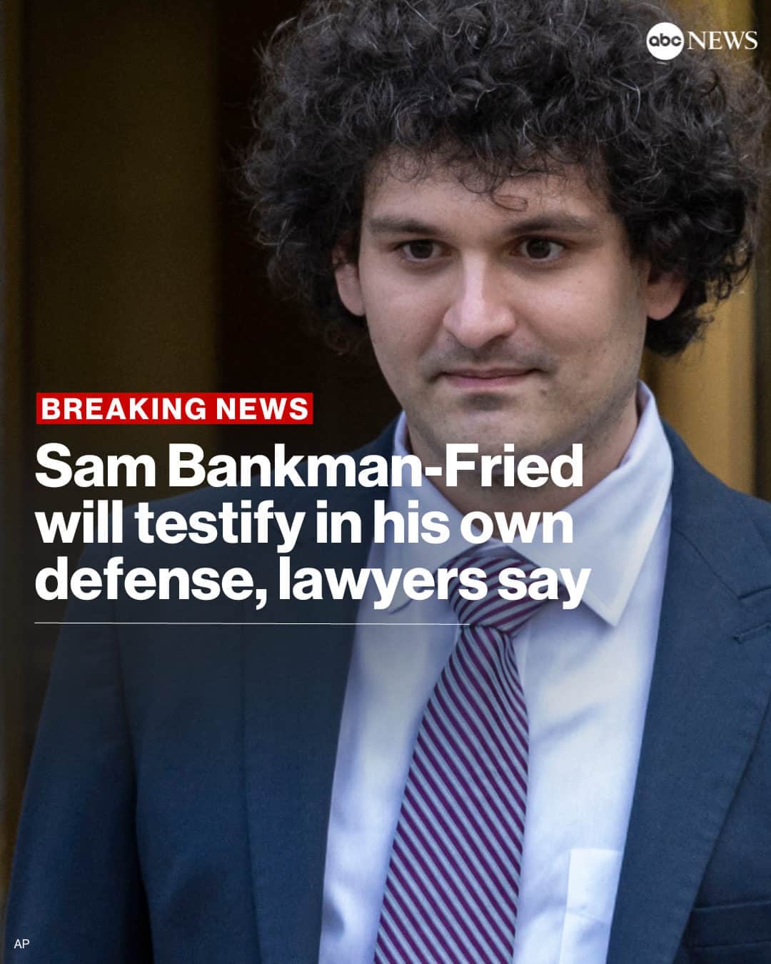 ABC Newsのインスタグラム：「JUST IN: Sam Bankman-Fried is expected to testify as soon as Thursday in his own defense, his lawyers signaled during a telephone hearing while the trial is paused. Tap link in bio for more.」