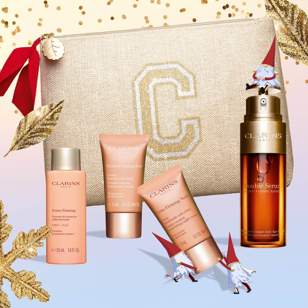 clarinsjpさんのインスタグラム写真 - (clarinsjpInstagram)「Holiday Collection 2023 クラランスNo.1*エイジングケア**美容液『ダブル セーラム』  世界中から厳選された21種類の植物由来成分のハーモニーが奏でるテクスチャーが、美肌に必要な5つの要素(ハリ、うるおい、ツヤ、キメ、なめらかさ)へアプローチ。秋が深まるこれからの季節も、バランスの取れた美肌をかなえて。  *クラランスにおいて **年齢に応じたお手入れのこと #クラランス #clarins #ダブルセーラム #美容液 #ハリ #ツヤ #乾燥 #うるおい #キメ」10月25日 17時02分 - clarinsjp