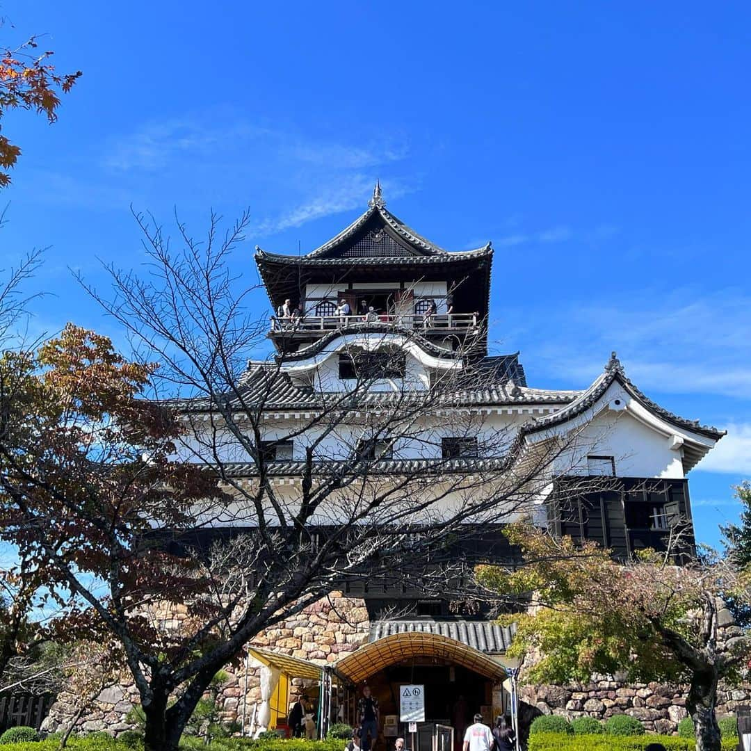 森遥香さんのインスタグラム写真 - (森遥香Instagram)「. ※音量注意  名古屋に住んでいる中高の友人を 国宝犬山城に連れて行った日🏯 . 歴史に興味ない友人が 「遥香ちゃんのおかげで お城の見方が分かって楽しかった〜！」 と言ってくれて嬉しかったです🥹 ついつい逸話や構造を解説しちゃうので... . もっとたくさんの人に城巡りって楽しいんだ！ と実感してもらいたい、広めたいな〜、夢です。 犬山城は城下町の食べ歩きも力を入れているので 女子旅にとってもオススメです🙋‍♀️✨ . 動画はお座敷遊びの投扇興体験🤍 途中まで私がリードしていたのに 最後に友人がミラクルな大技を出して 大逆転されてヒーヒー言っています。 芸術点で競うのが奥深く、楽しかったです✨ . あと、番組ご一緒している河合先生の影響で 最近お城のピンバッジ集めるのブームです✌️ . . #犬山城#城巡り#歴女#国宝#お城巡り #投扇興#城下町#歴女旅  .」10月25日 17時49分 - moriri_h