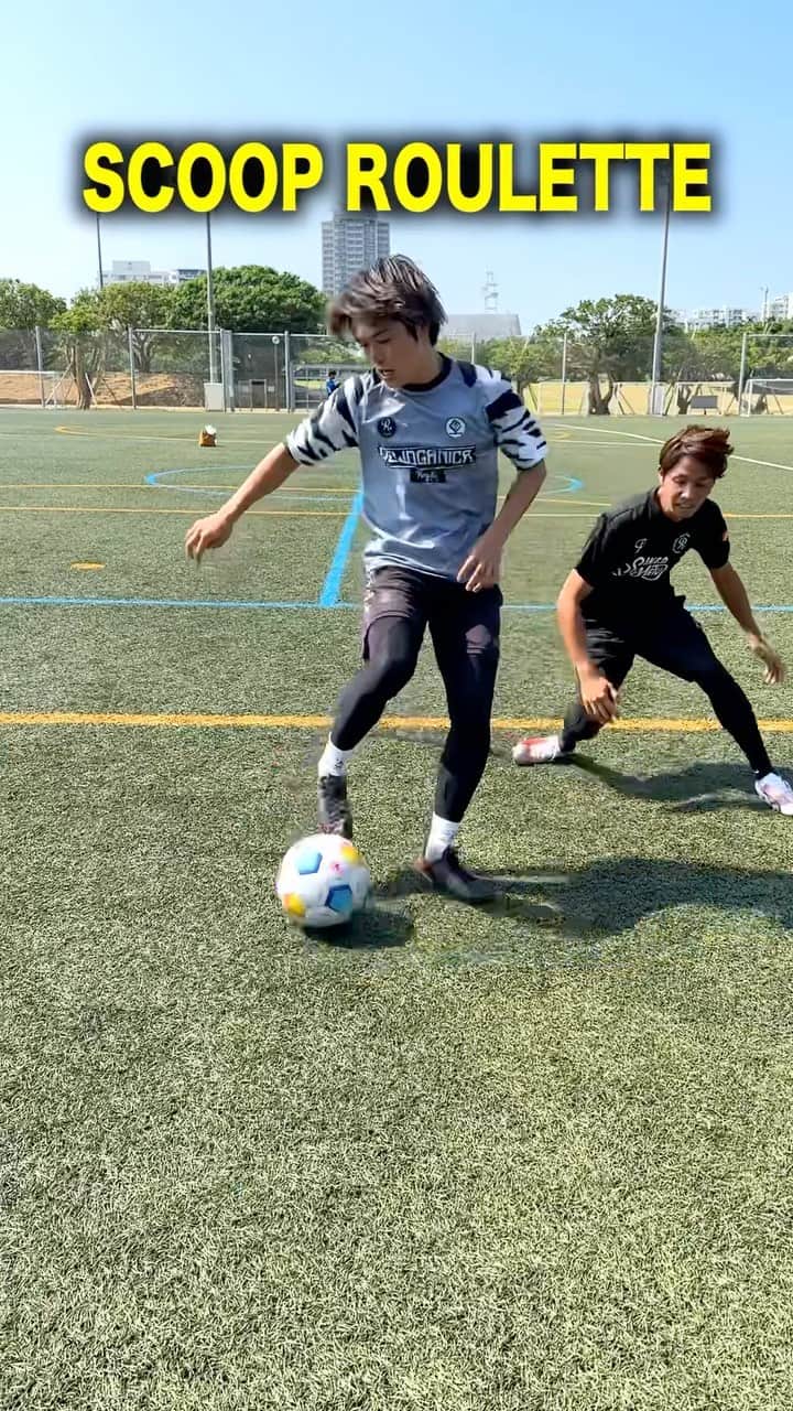 タクヤのインスタグラム：「Football skill tutorial!!🔥⚽️ ⁡ 「スコープルーレット」解説🔥 ⁡ @regate_takuya」