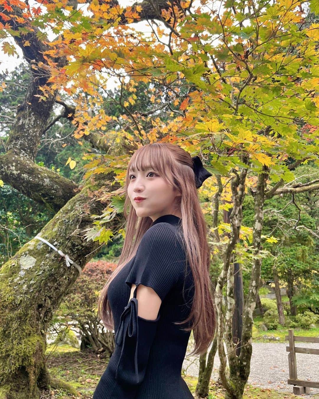 ねおのインスタグラム：「🍂☁️🌳  紅葉がみれて嬉しい日でした☺︎ 秋感じたーーーーー！！！」