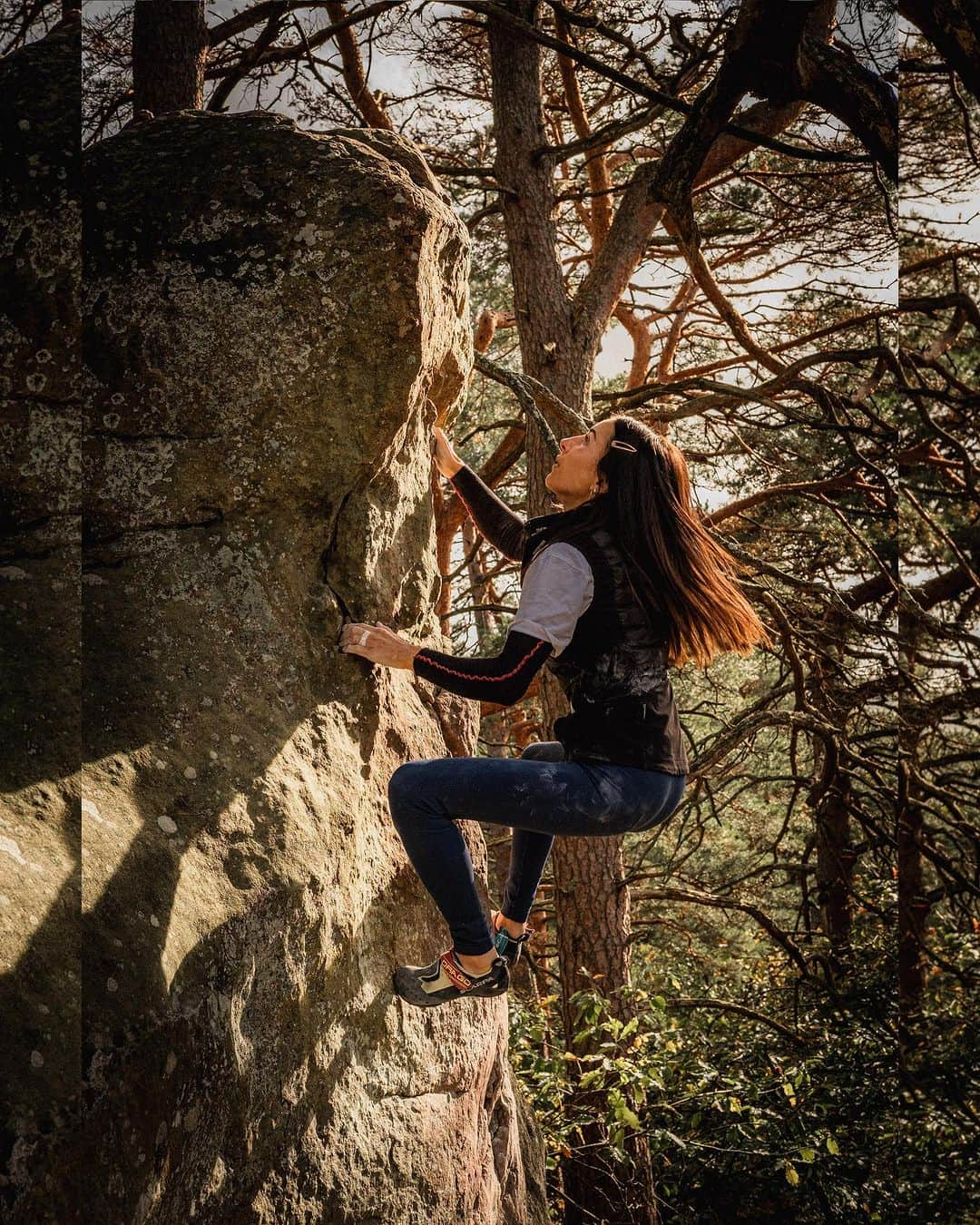 キャロライン・シノさんのインスタグラム写真 - (キャロライン・シノInstagram)「Fall is in the air🍁🎃 My least favorite season but still trying to be outside as much as possible and enjoy the last possible days of climbing for a « dry skin »🙈person! #dryfire  ✔️What is your trick for having a softer skin? Mine is cooking, sanding my skin and water just before climbing. And of course @crimpoilofficial oils before and after climbing👌 Last Sunday with the @girlsinbleau  📸 @baptistehenry_  @crimpoilofficial #recoverfaster @girlsinbleau @arkose.climbing #liveelevated @scarpaspa @frictionlabs @thenorthfacefr」10月25日 18時55分 - carosinno