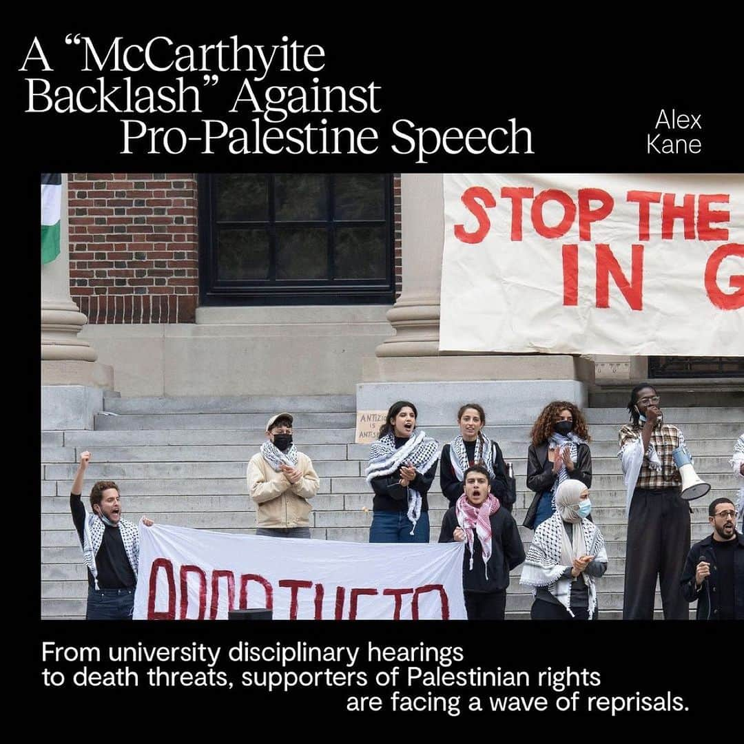 チェリーン・ダビスのインスタグラム：「Across the US, Palestinians and supporters of Palestinian rights are facing a severe and unprecedented backlash to their speech and activism. This McCarthyite backlash MUST END. Link in bio.  • Repost from @jewishcurrentsmag」