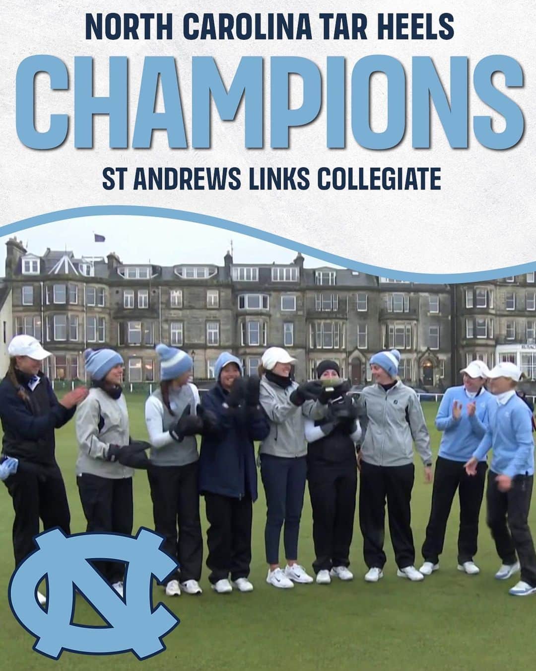チョン・インジのインスタグラム：「@uncwomensgolf defeats Vanderbilt 4-2 at the Old Course to win the first St Andrews Links Collegiate women’s team championship! 🏆🐏 @thehomeofgolf」