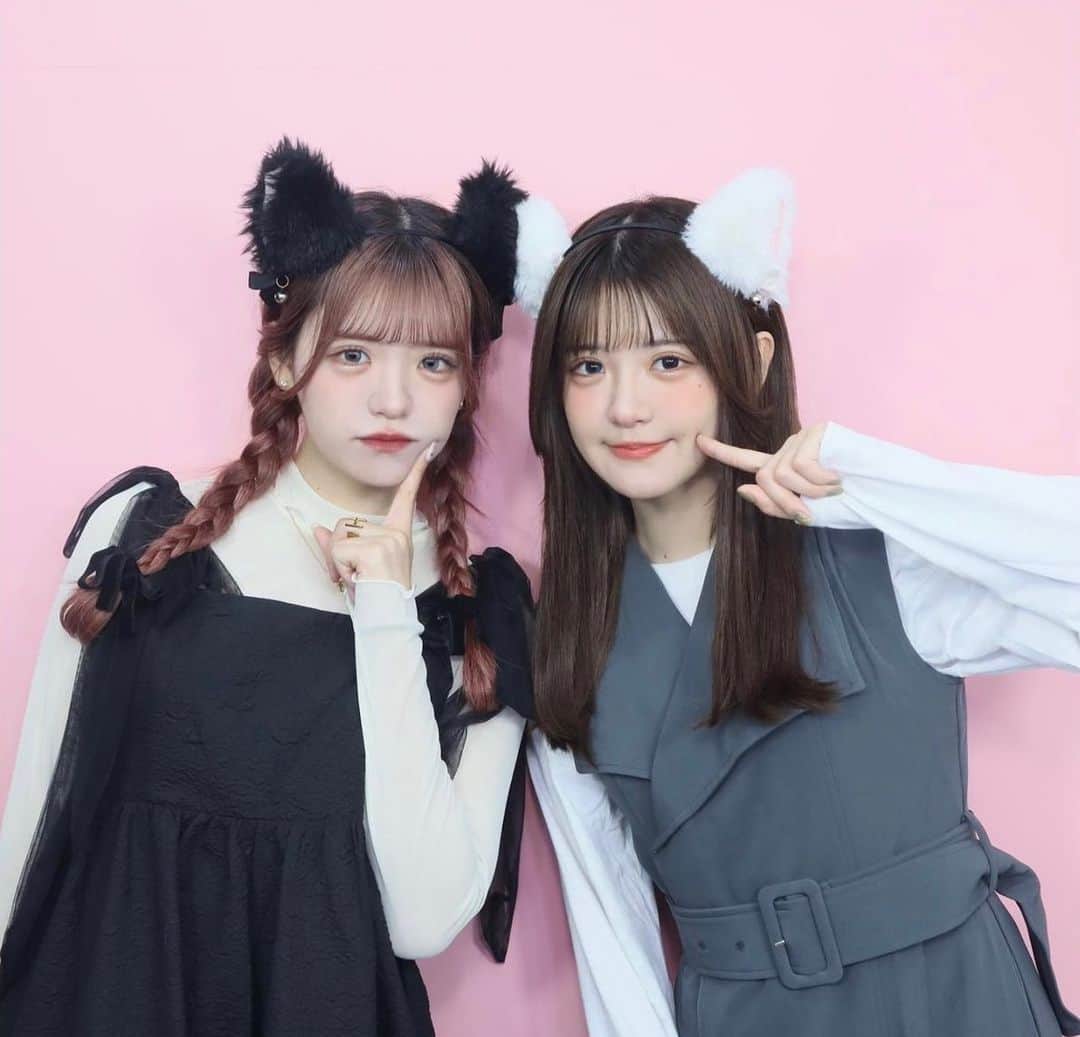 砂糖桃のインスタグラム：「にゃん🐈🐾 ハロウィン仮装する？  この間韓国プリ撮ってきた🇰🇷  ワンピース @andgeebee_official   . #ハロウィン #ハロウィンコスプレ #韓国プリクラ」