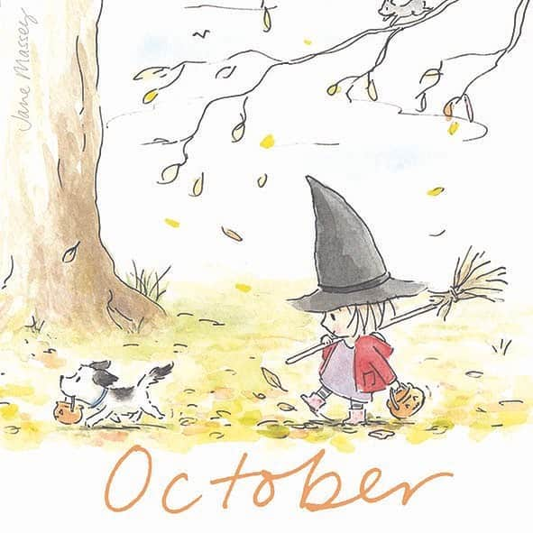 Jane Masseyさんのインスタグラム写真 - (Jane MasseyInstagram)「#october 🎃 A tiny detail from my 2024 Calendar-available now. P.S. I have just added a few Christmas cards to the shop. Sorry to mention the C word in October!」10月25日 20時46分 - janemasseyillustration