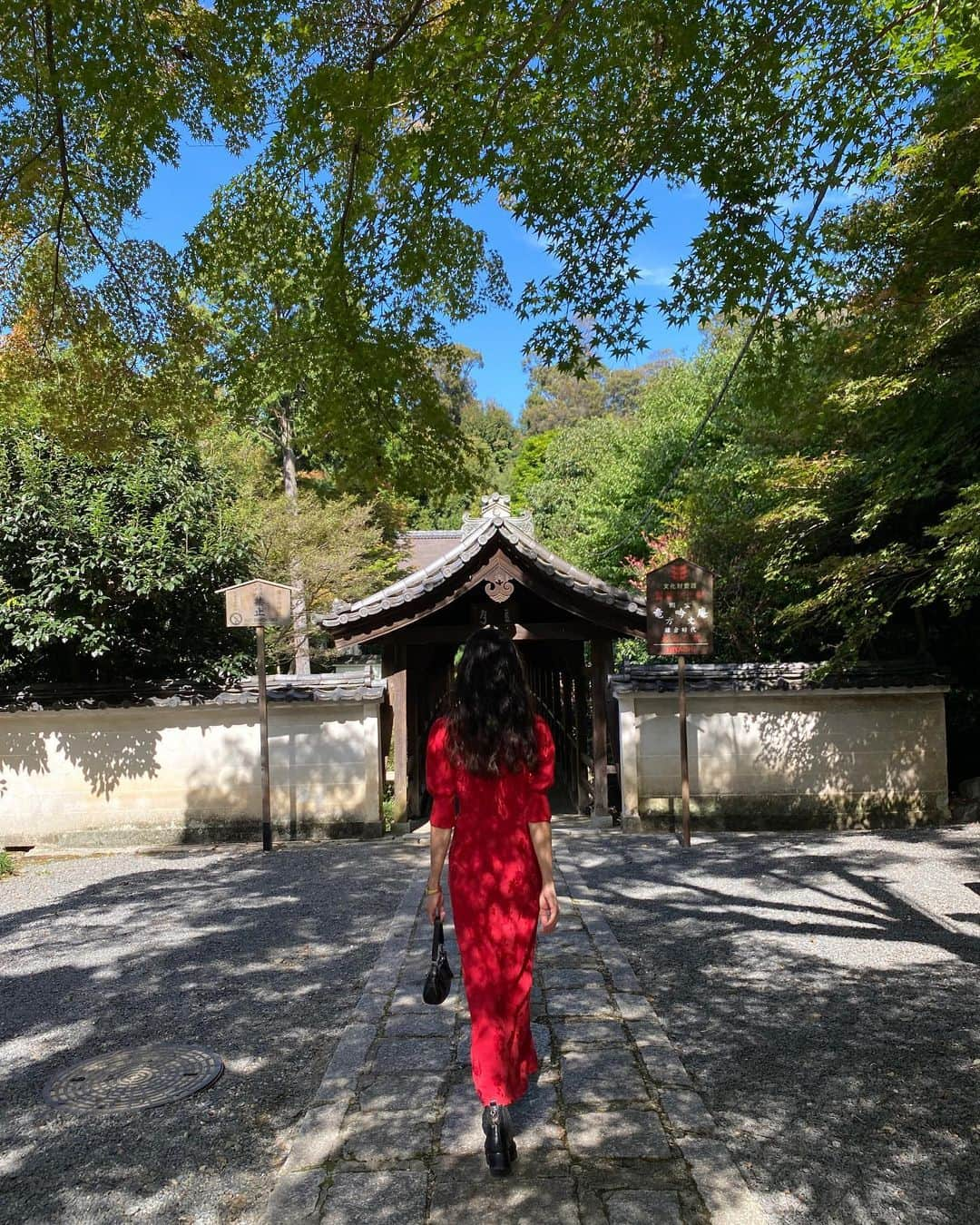 ベイカー恵利沙さんのインスタグラム写真 - (ベイカー恵利沙Instagram)「Red in Kyoto ❤️⛩️ 京都で絶対着ると楽しみにしていたドレス😌 ブーツはもう6年は履いているコーチ  バッグも長年愛用しているvintageのコーチ🦋  #えりさふく」10月25日 21時01分 - bakerelisa