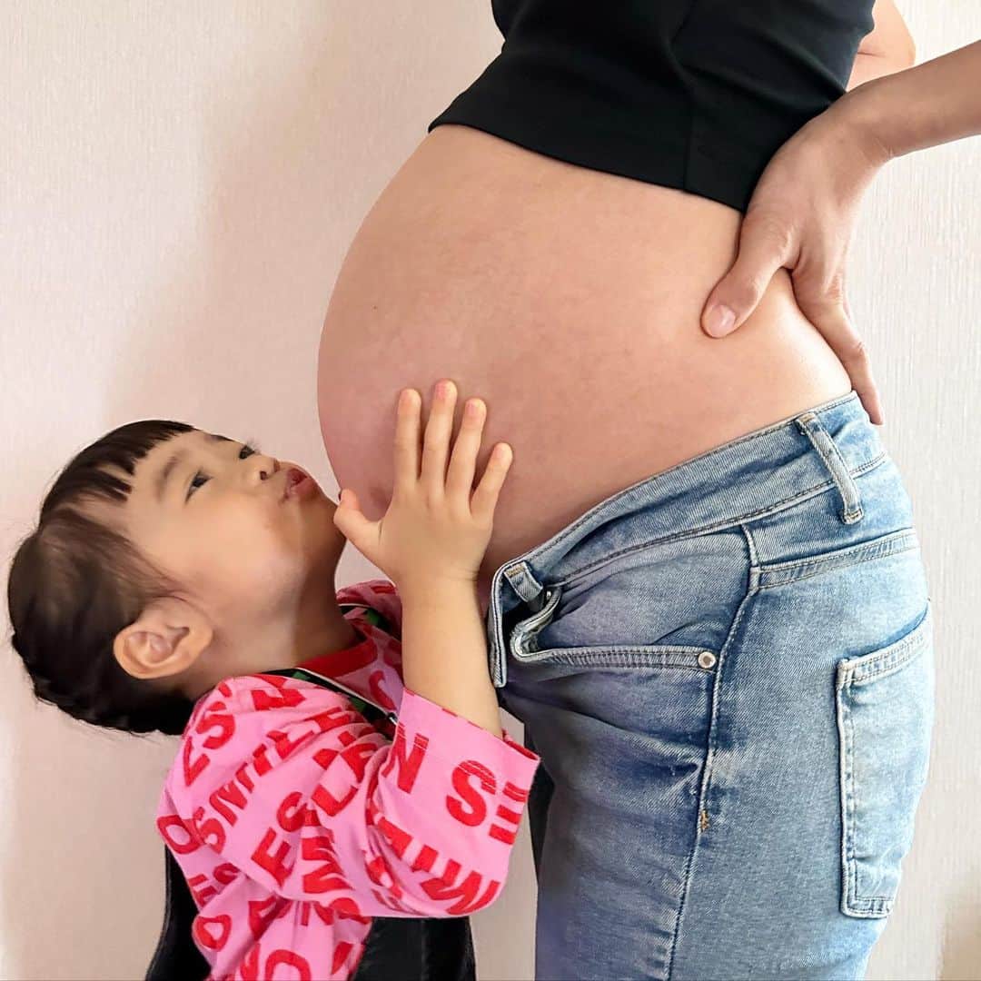 漆川由佳のインスタグラム：「もう少しで会える🐣✨ イルマはどんなお姉ちゃんになるかな❤️❤️❤️」
