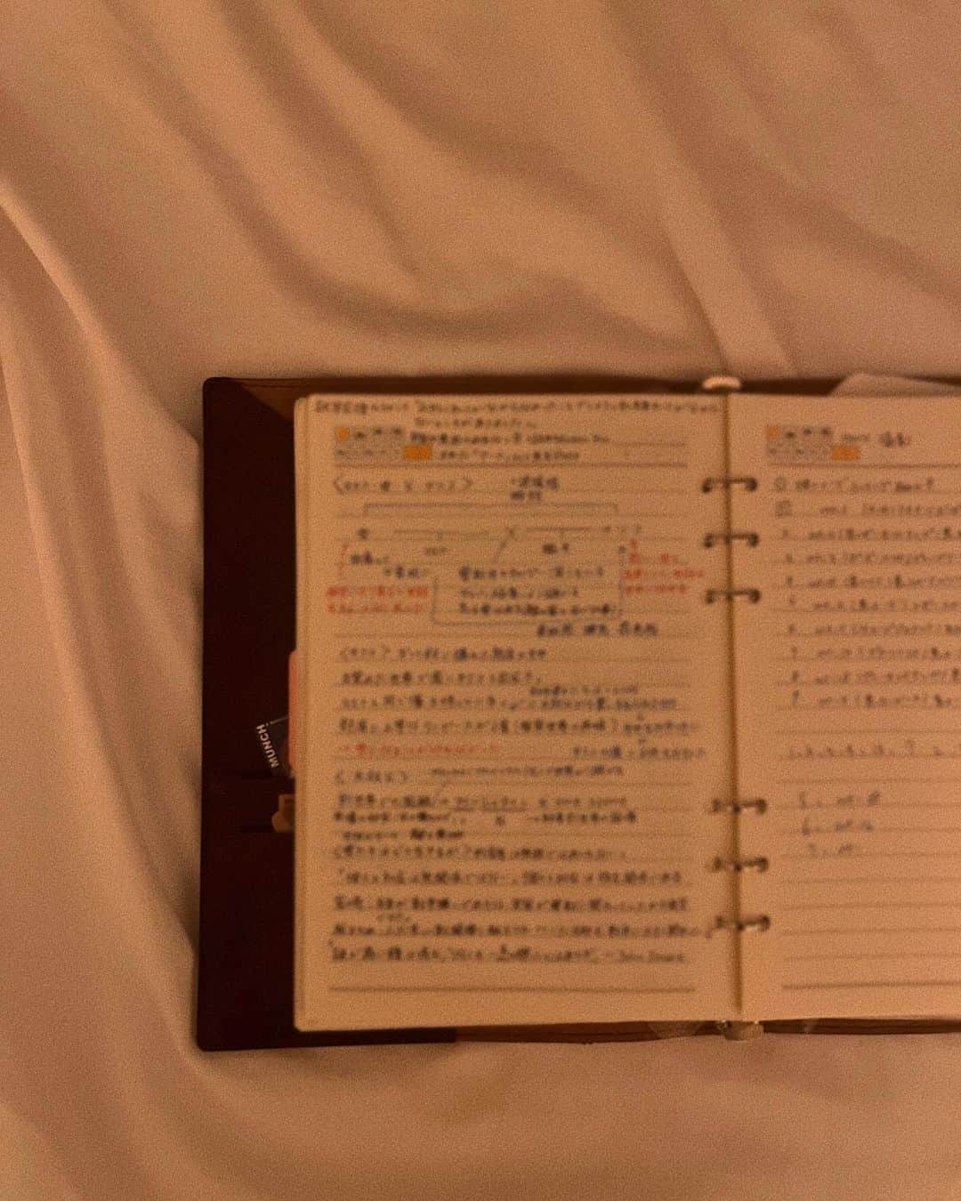 びすこさんのインスタグラム写真 - (びすこInstagram)「2023年下半期を共にした手帳📕♡  そろそろ皆さん2024の手帳を探し出す頃かな〜と🤭♡ なんの手帳を使っているのか、どういう風に使っているか、等色々質問頂くのでまとめてみます、、🖋 ┈┈┈┈┈┈┈┈┈┈  手帳中身: レイメイ藤井 システム手帳用リフィル(Amazonで購入)  手帳外側: MEMOKP システム手帳 本革6穴リング  ステッカー: 雑貨屋購入 ┈┈┈┈┈┈┈┈┈┈  1枚目は美術館博物館のチケットを入れたり、ステッカーを自由に貼ってます.気分上げるの大事🤭笑  月間部分は、左に大まかな月の流れ、1日枠にはその日のやるべき事、予定、仕事の締切を色別で (書くのサボる日も多々…私が予定忘れる日は大体これが原因…)  後半のノート部分はすごく自由に使っています。 映画小説の考察や新しく知った言葉、文法を書いたり nuguのセミナーで習ったことや、お仕事の打ち合わせ内容、月間のtodoを纏めたり… 忘れ物が本当に多いのですぐ書き込むようにしています。  基本的には何処に行く時も絶対持っていくのですが、バッグが小さくて入らない時は小さなメモ帳とボールペン1本持って何かあればすぐ書き込むようにしています。そうして家で書き直す…笑(最後に載せたジブリパークで買ったメモ帳が最近のお供♡)  因みにペンは、岡崎のペンズアレイで購入。 4色のマルチボールと、一目惚れしたペン、それからペン字が滲まないマーカー3色 友達に貰ったコームの入れ物がペンケース代わりになってます👨🏻  日記や感情事は書くのが苦手で付けていません  パソコンやスマホがどうも苦手ですぐ忘れてしまうので手帳は相棒🫂 打ち込むより、書く方が覚えるし"字がいっぱいの紙"が好きなのかもしれません笑  この手帳がお気に入りすぎて、来年上半期位まではお世話になりそうだな〜いいもの見つけたら買い換えます。その時はまた紹介させてください〜💞💞   #bulletjournal  #journal  #schedulebook  #scheduleplanner  #personalorganizer  #2023  #手帳  #diary」10月25日 21時16分 - na56482n