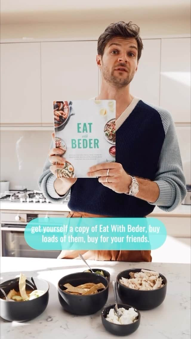 ジム・チャップマンのインスタグラム：「Cook with Jim, Eat with Beder⁠ ⁠ @jimchapman joined @beder_uk in the kitchen to make his delicious Mexican Chicken and Tortilla Soup from @eatwithbeder to life!⁠ ⁠ ⁠ Eat with Beder is a charity cookbook containing a unique collection of recipes developed for well known personalities and inspirational individuals across many industries.⁠ ⁠ You can use THANKYOU30 for 30% off with each copy purchased through Beder’s website directly supporting Beder in its work around mental health and suicide prevention so your support is greatly appreciated.⁠ #beder #bederuk」