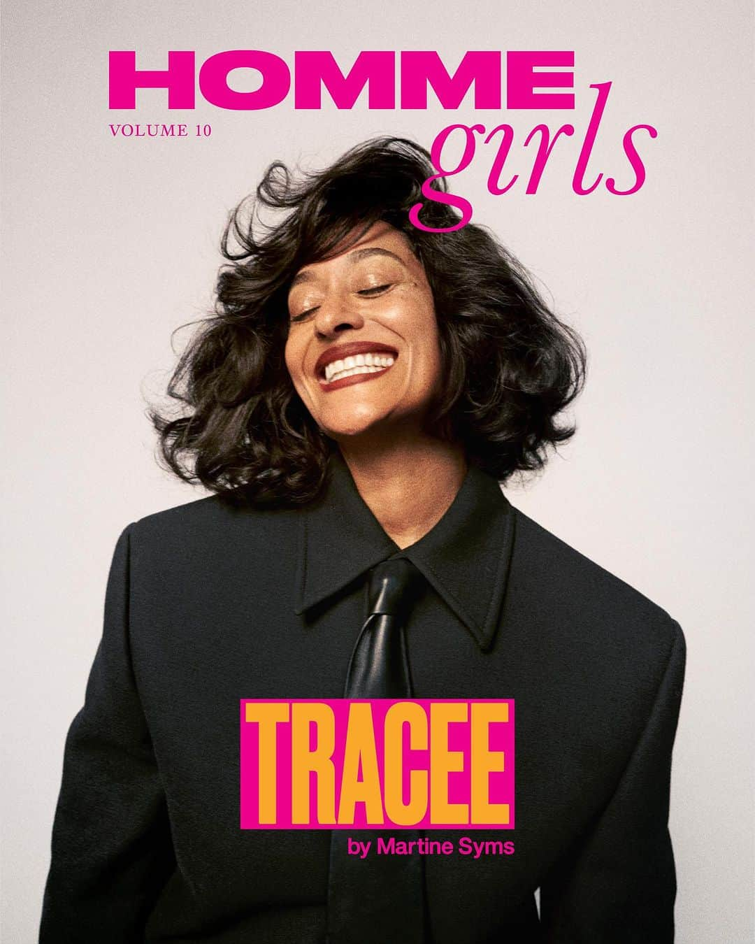 トレーシー・エリス・ロスのインスタグラム：「HOMMEGIRLS VOLUME 10 IS HERE  Our tenth issue kicks off with the iconic actress/model/editor/style genius Tracee! Ellis! Ross! HG EIC Thakoon Panichgul sits down with the covergirl to talk about clothing as armor, the importance of self-expression, and the beauty of a functioning pocket.  Tracee in #BottegaVeneta leather shirt and tie.  Starring @traceeellisross Photography #MartineSyms Styling @stella_greenspan Interview by @mrthakoon Makeup @lisastoreymakeup Hair @ewilliams_hair using @patternbeauty  Nails @nailsbyzola Set Design @jeremyreimnitz Casting @itboygregk Production @roscoproduction  Editor in Chief @mrthakoon Creative Director @jenbrillbrill Art Direction @rosfok @chloescheffe @natmshields @rainetrain」