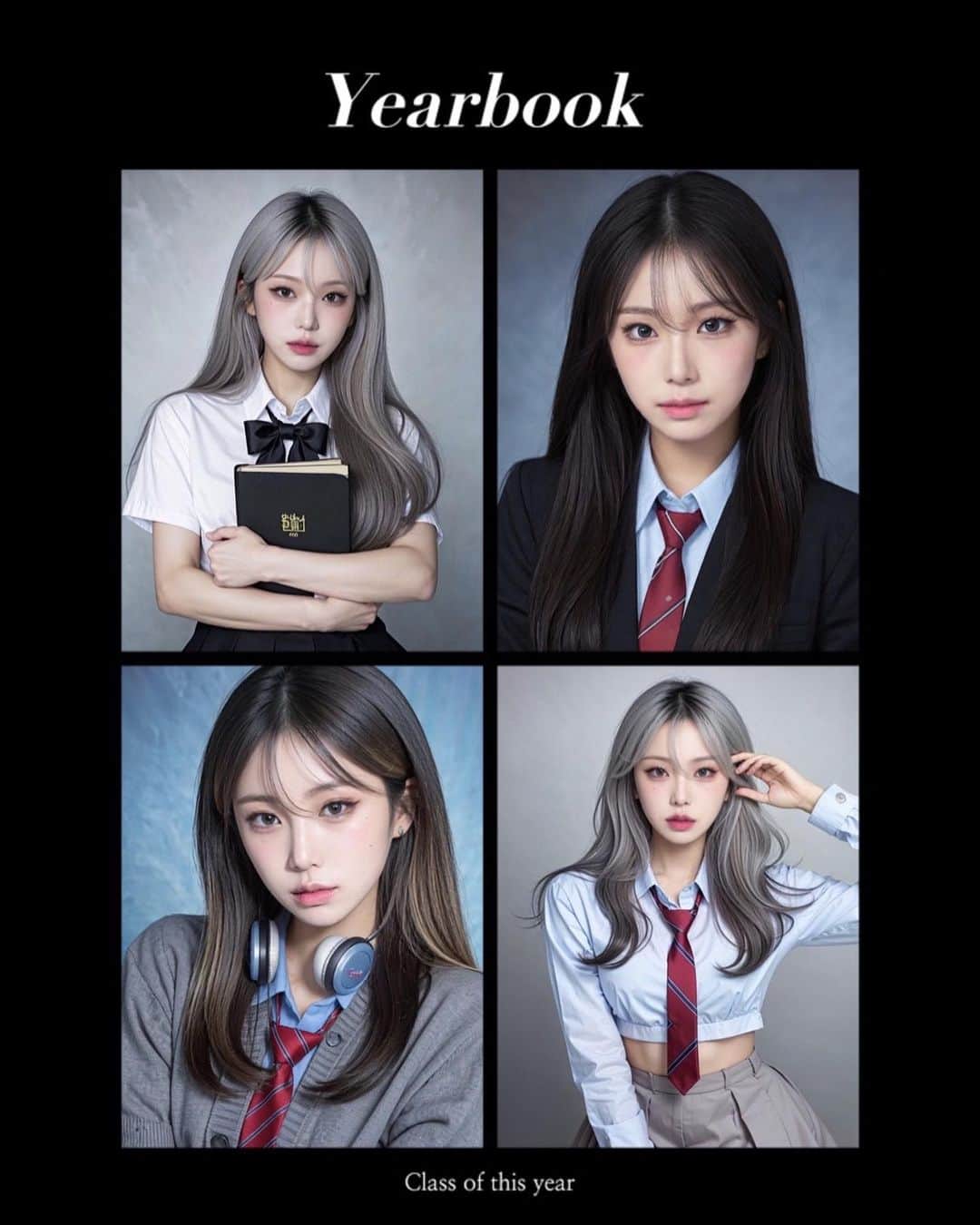 「SNOW」顔認識カメラアプリのインスタグラム：「SNOWでAIハイティーン試させてもらった！ 韓国jk風の私が出来上がりました😂黒髪が私の高校時代すぎる   #AIハイティーン #PR」
