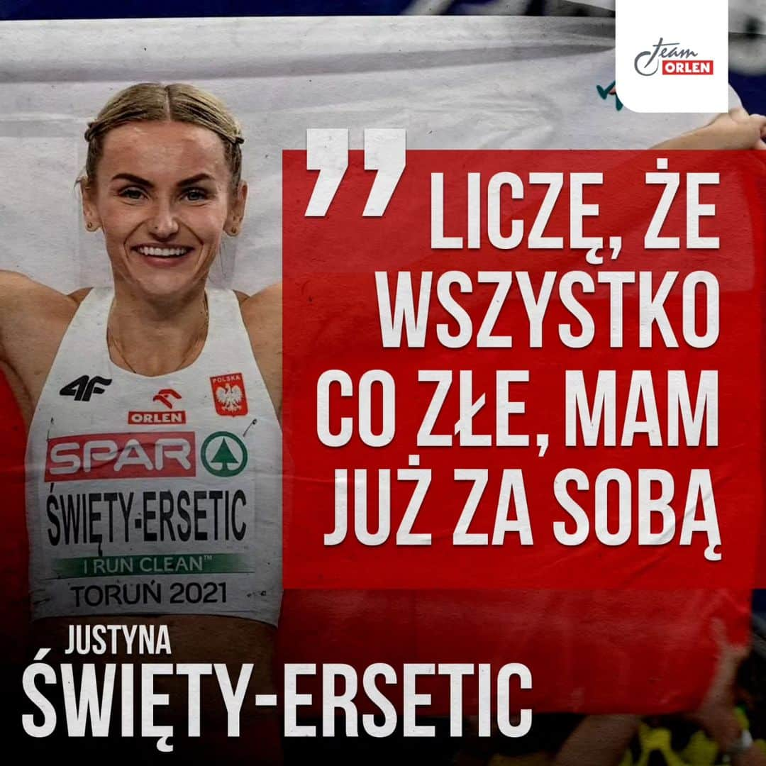 ユスティナ・シュエンテのインスタグラム：「💬 Ten sezon był najtrudniejszy. Po raz kolejny sprawy zdrowotne dały mi o sobie znać. Podupadłam przez to mentalnie, no bo ile razy można pracować w całym cyklu przygotowawczym, a potem męczyć się, bo zdrowie postanowiło spłatać figla.   Pod każdym aspektem było mi ciężko, ale liczę, że mam to za sobą i teraz będę mogła od nowa zająć się tym, co zawsze sprawiało mi największą frajdę i przyjemność – mówi @justyna.swiety.ersetic na progu przygotowań do kolejnego sezonu, który zwieńczą igrzyska olimpijskie..  Trzymamy kciuki, Justyna! ✊」