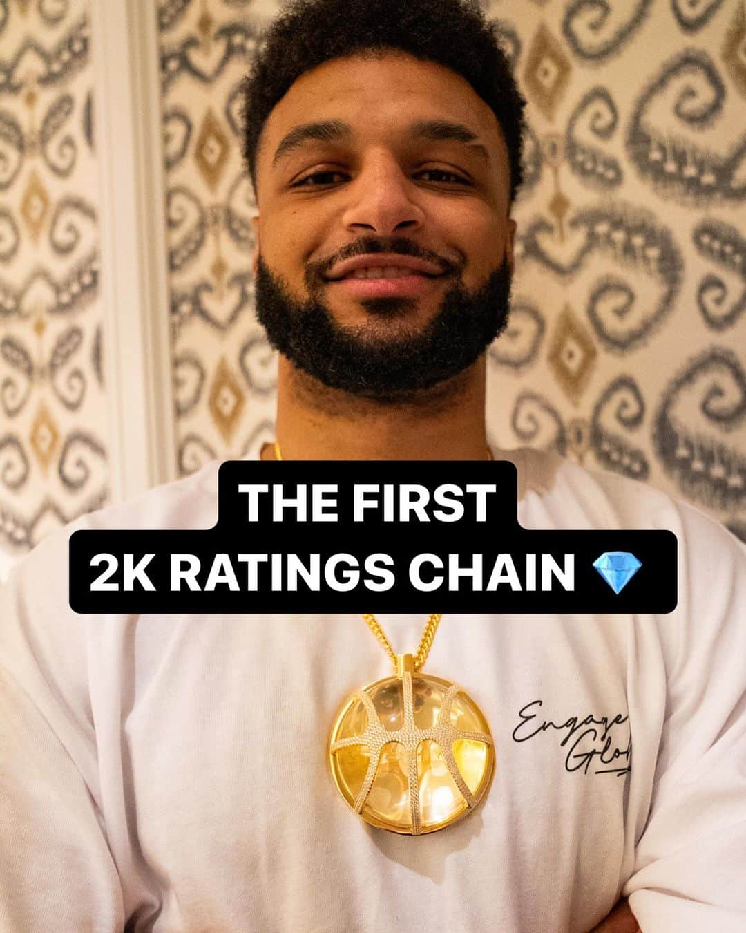 のインスタグラム：「Chaining Day! Congrats Jamal Murray on earning the inaugural 2K Chain 📿💎」