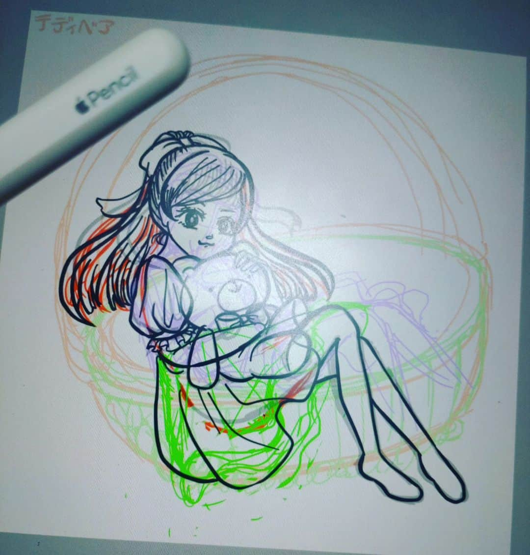 高田ぽる子のインスタグラム：「適当なお題で手探りで描いてる。 2時間描いた。 疲れたからお休み。 身体かけない。 難しい。楽しい。」