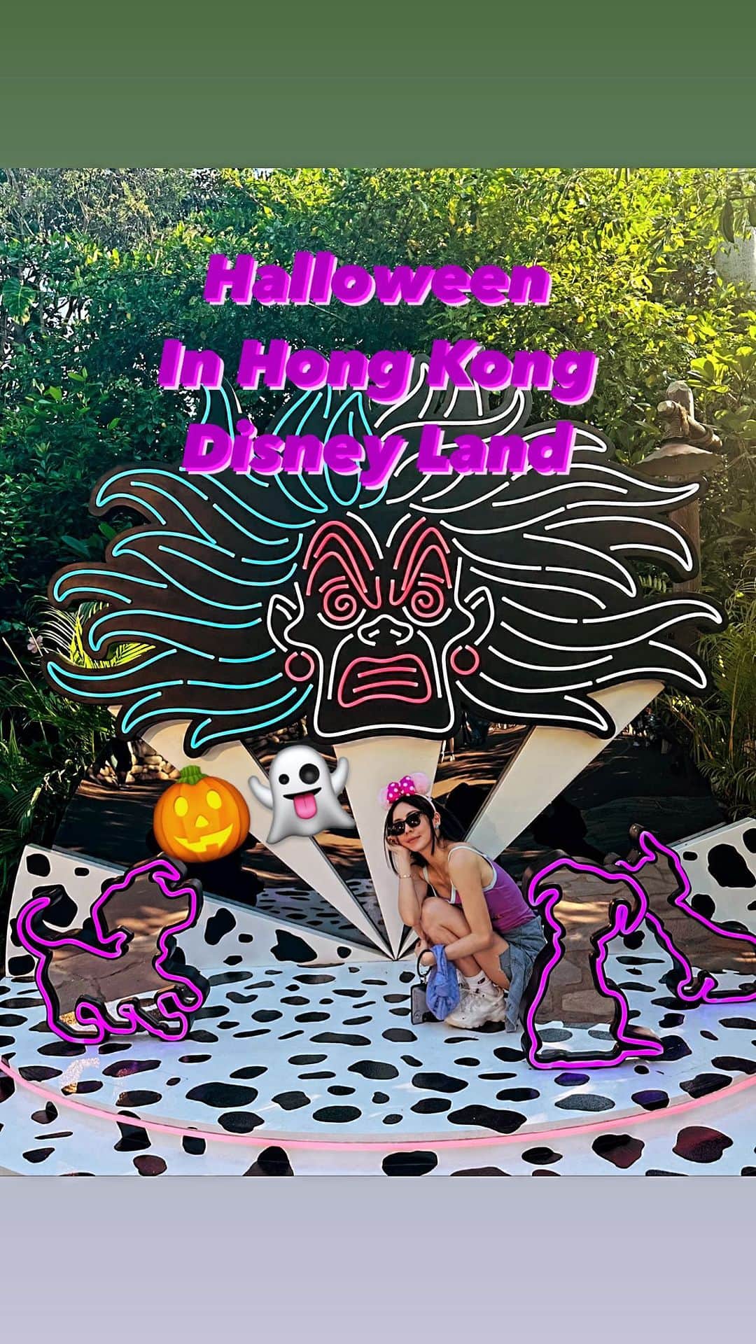 松岡李那のインスタグラム：「2023 Happy Halloween 🎃 👻 in Hong Kong Disney Land🐭💕 #halloween #disneyland  #毎日投稿challenge  @linahxoxo 💕」