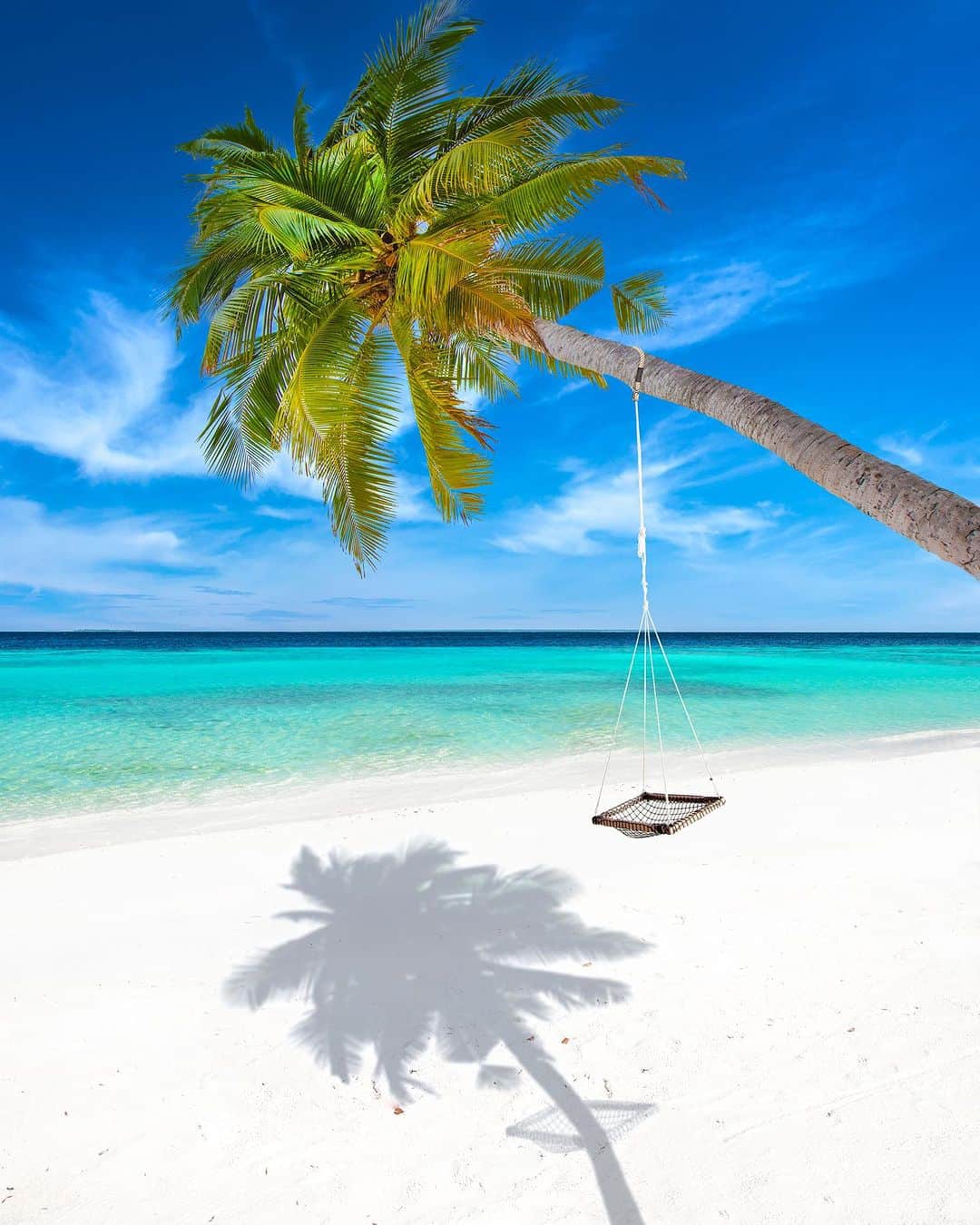 Awesome Wonderful Natureのインスタグラム：「Maldives vlbes🌴💦 Which one is your favourite?🧐  #maldives #tropical #ocean #swing #palm #vacation #luxury」