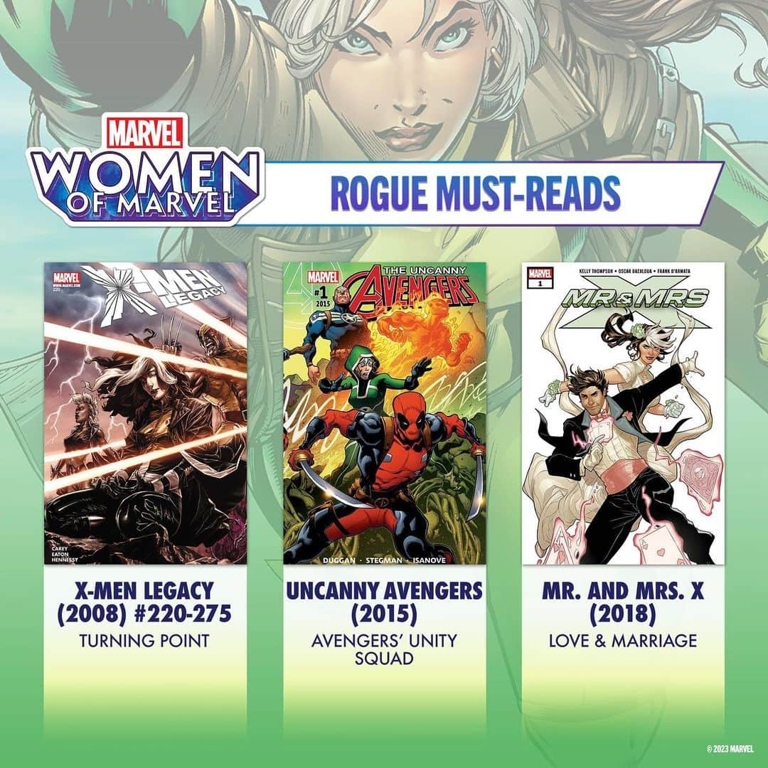 Marvel Entertainmentさんのインスタグラム写真 - (Marvel EntertainmentInstagram)「Rogue is a walking paradox! Check out a few of the mutant’s must-read #MarvelComics and listen to the #WomenOfMarvel podcast as we explore her powers, relationship with fellow X-Men Gambit, and more.  🎧 We chat with writers @1979semifinalist, @cassrmorris and Alisa Kwitney, X-Men: The Animated Series writer @xmentas, voice of Rogue @lenorezann, and therapist @ornaguralnik. Listen to the episode wherever you get your podcasts.」10月26日 9時35分 - marvel