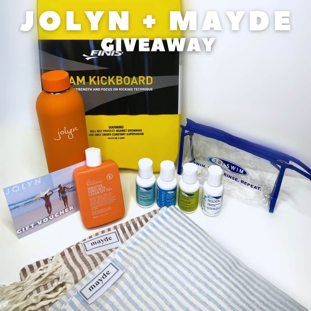 JOLYN Swimwearのインスタグラム：「GIVEAWAY TIME 🩵 JOLYN Australia X MAYDE 🩵  We have teamed up with @mayde_australia for the ultimate water woman spring giveaway, valued at $350!  TO ENTER:  ✨ Follow both @jolynaustralia and @mayde_australia ✨ Like this post ✨ Share this post to your story ✨ Tag 3 friends in the comments below ✨ Comment which book you'll be reading by the pool this spring!   PRIZE INCLUDES ✨ JOLYN gift voucher  ✨ 2 x MAYDE Noosa Towels ✨ JOLYN drink bottle  ✨ FINIS kick-board ✨ TRISWIM travel kit  Winners will be announced at 12 pm AEDT tomorrow (27.10.23) morning so get cracking and good luck! xo  T&Cs: Open to Australian and New Zealand residents aged 18+ only. One winner will be notified by @jolynaustralia via DM and announced on @jolynaustralia stories. Prizes are not redeemable for cash. This giveaway is in no way sponsored, administered, or associated with Facebook or Instagram.」