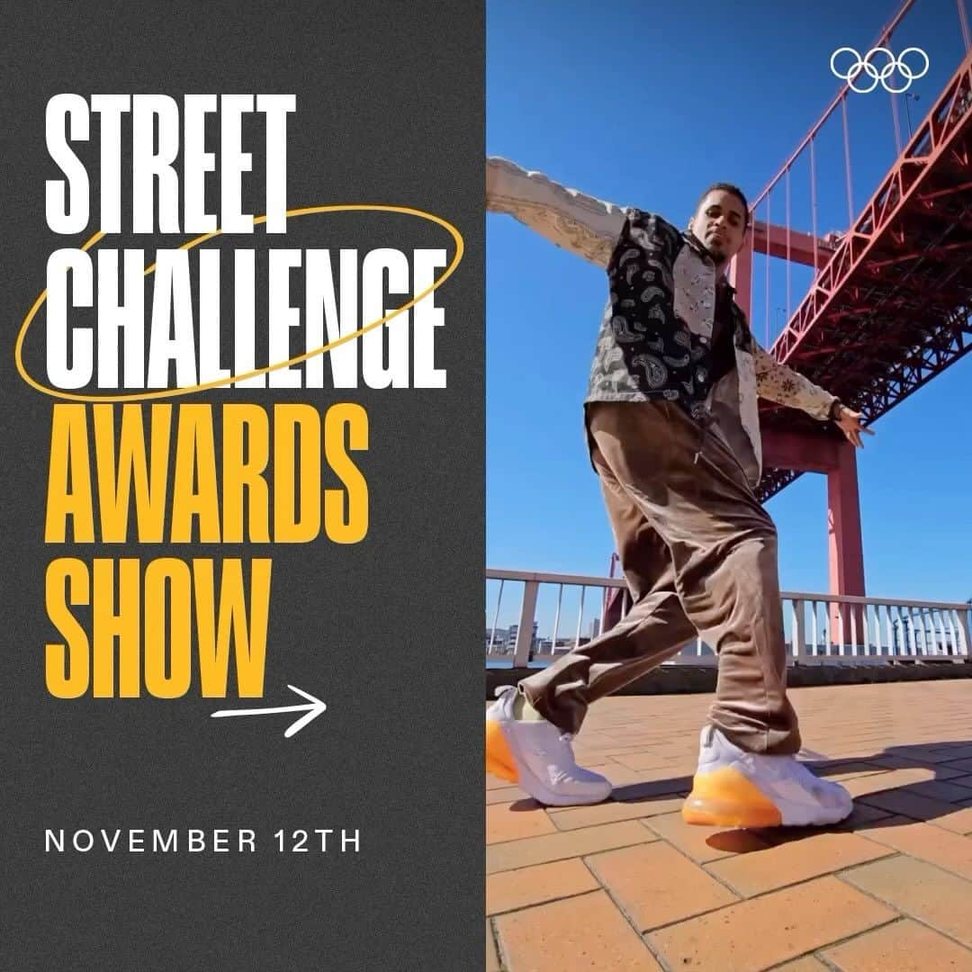 オリンピックのインスタグラム：「It's time to celebrate YOU! Mark your calendar for the #StreetChallenge awards on November 12th, at 19:00 CET. 🤩🔥  #LetsMove」