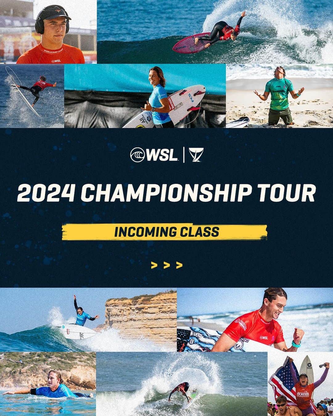 世界プロサーフィン連盟（WSL）のインスタグラム：「IT’S OFFICIAL! The 2024 CT incoming class is locked in! 🔒」