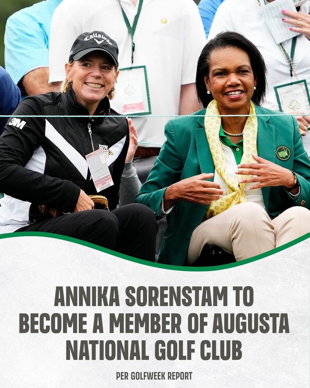 チョン・インジのインスタグラム：「Annika Sorenstam is reportedly becoming a member at Augusta National Golf Club. 🤝  More via link in bio.」