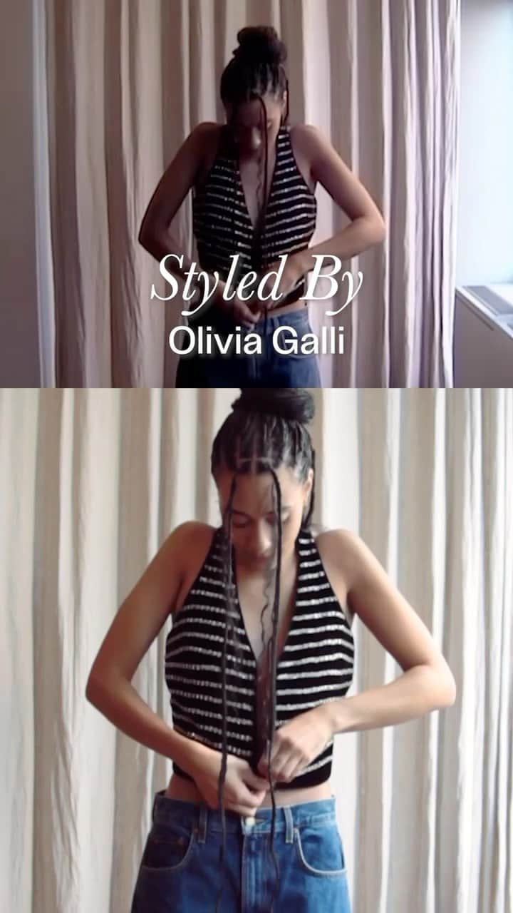 Bergdorf Goodmanのインスタグラム：「STYLED BY OLIVIA GALLI ✨ Photographer Olivia Joan Galli (@_olivia_joan_ ) first got our attention with her getting ready videos featuring fabulous finds from her ultra-glam grandmother’s closet. Here, she cinches together two chic outfits with her favorite pieces from @giorgioarmani ‘s curated capsule of archival pieces from the mid-90’s to early 2000’s. Shop the collection now exclusively at Bergdorf Goodman, in Armani’s new boutique on the 4th Floor.」