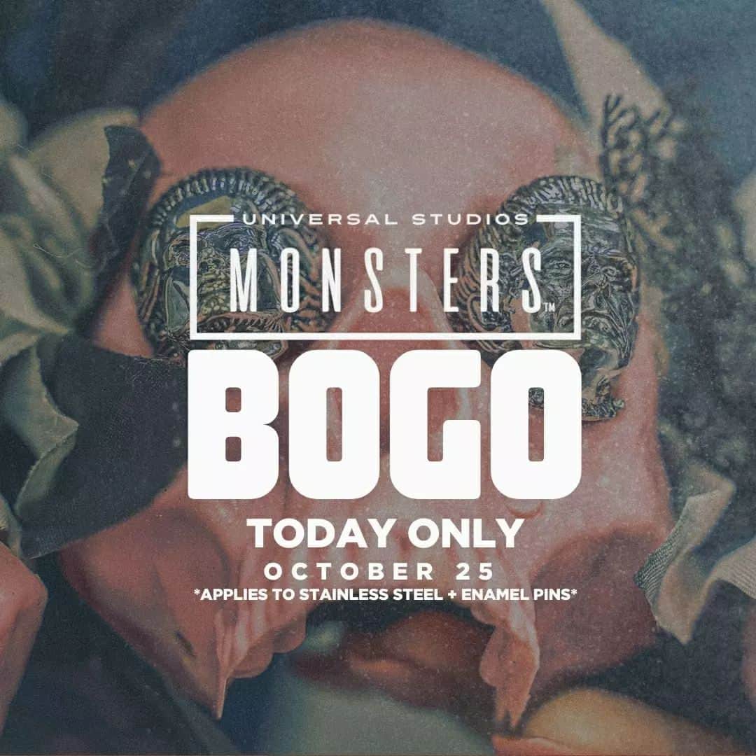 ハンチョロさんのインスタグラム写真 - (ハンチョロInstagram)「BOGO TODAY ONLY  ⚡  Buy one piece of Universal Monsters Stainless Steel Jewelry and get a Universal Monsters Pin or Patch free! Discount applied in cart.」10月26日 3時15分 - hancholodesigns