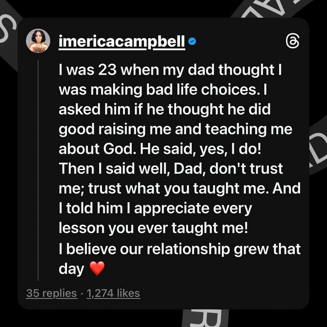 エリカ・キャンベルのインスタグラム：「This was such a powerful daddy-daughter moment in my life, ❤️❤️ This is the same trust I have to give to @thekrissc knowing @warryncampbell have talked and prayed and taught as best as we could! God will cover her as he covered me like he covered her dad.  #parents #trustingGod #prayerworks #plantseedsoffaith   Parents, do you trust that what you put into your children is enough!!  #trustyou」