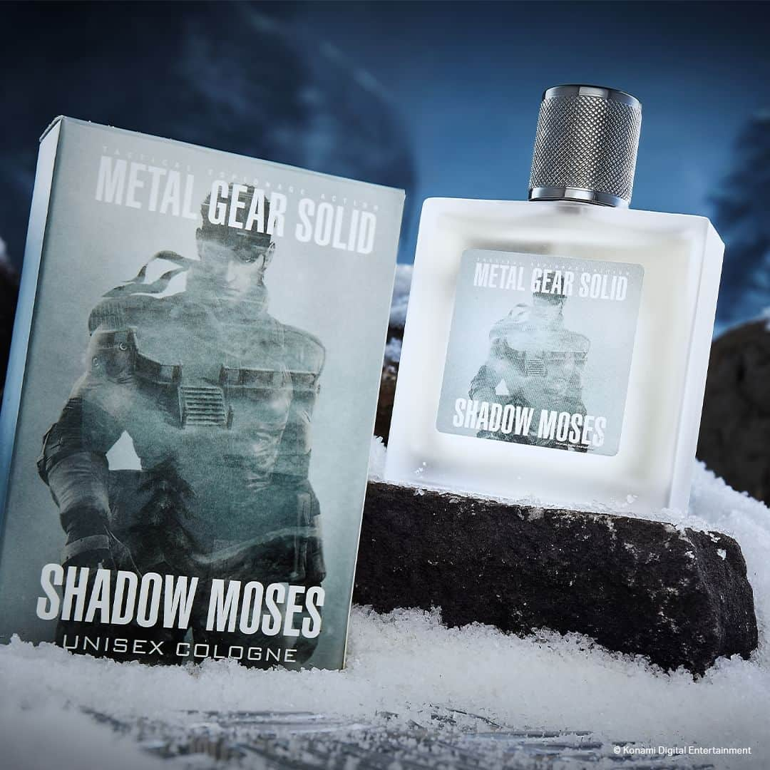 KONAMIのインスタグラム：「Stay cool, calm and collected with the fresh scent of Shadow Moses cologne.  Now available: http://numskull.com/metal-gear-solid/  Official Metal Gear Solid merchandise  #MetalGearSolid #SoildSnake」