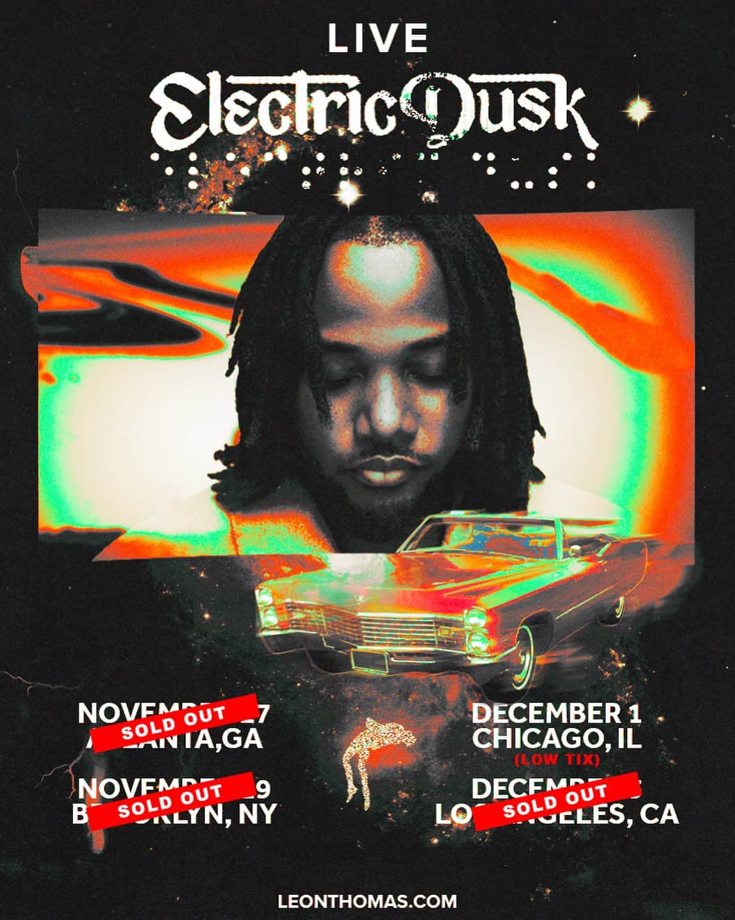 レオン・トーマス3世のインスタグラム：「3 sold out dates 🙌🏾 Thankful for all of your support! 🙏🏾 Chicago, grab the last few tickets before they go! 🎟️   Let me know which song you’re excited to hear!   #ElectricDuskTour #LeonThomas #Motown #EZMNY」