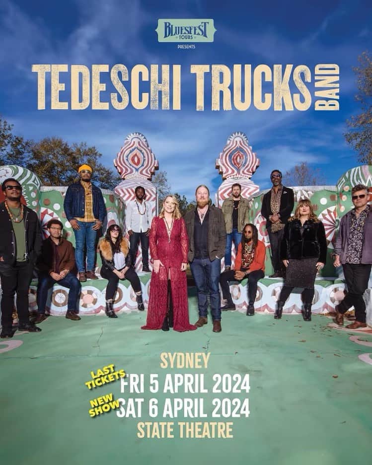 テデスキ・トラックス・バンドのインスタグラム：「Australia! Due to high demand, we’ve added another show in Sydney on 6 April. Pre-sale is happening now, and general onsale starts on Friday at 9am AEDT. Head to the link in bio for more!」