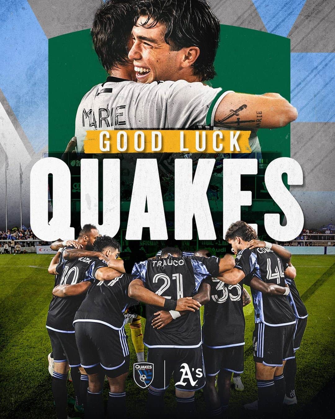 オークランド・アスレチックスのインスタグラム：「Good luck in the #MLSCupPlayoffs, @sjearthquakes! ⚽️」
