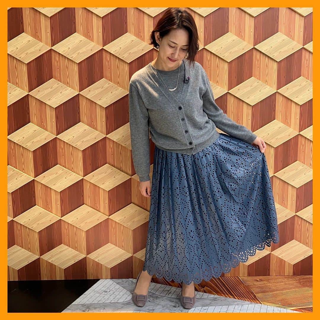 TBS「Nスタ」さんのインスタグラム写真 - (TBS「Nスタ」Instagram)「【山内アナのイチオシファッション💜】  10月20日(金)のファッションです👗  ✔︎ ニット/スカート:YECCA VECCA  🧚🏻‍♀️スタイリストさんからのファッションポイント🧚🏻‍♀️ レースのようなデザインが目を惹く、 存在感のあるフェイクレザーのプリーツスカートを主役に💫 シックで控えめなグレーのニットを合わせて上品な印象に仕上げました🫧🤍  #TBS #Nスタ #井上貴博 #ホラン千秋 #日比麻音子 #山内あゆ #アナウンサー  #ファッション #オフィスコーデ#オフィスカジュアル#大人カジュアル #秋コーデ #女子アナコーデ  #ootd」10月26日 18時38分 - nst_tbs