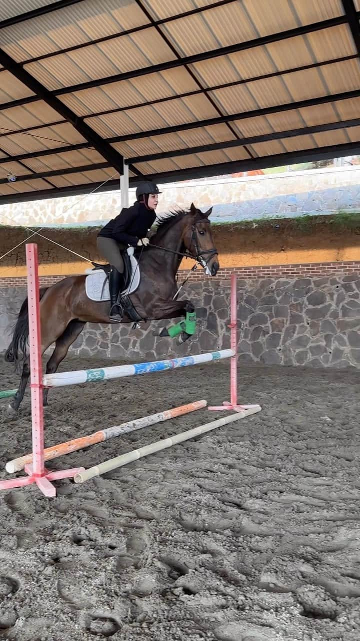 Zaskia Sungkarのインスタグラム：「Niat nya mau jalan jalan naik kuda liat view di @dagogiriequestrian berakhir Jumping 🤣 bersama shireen MasyaAllahTabarakallah syeruu」