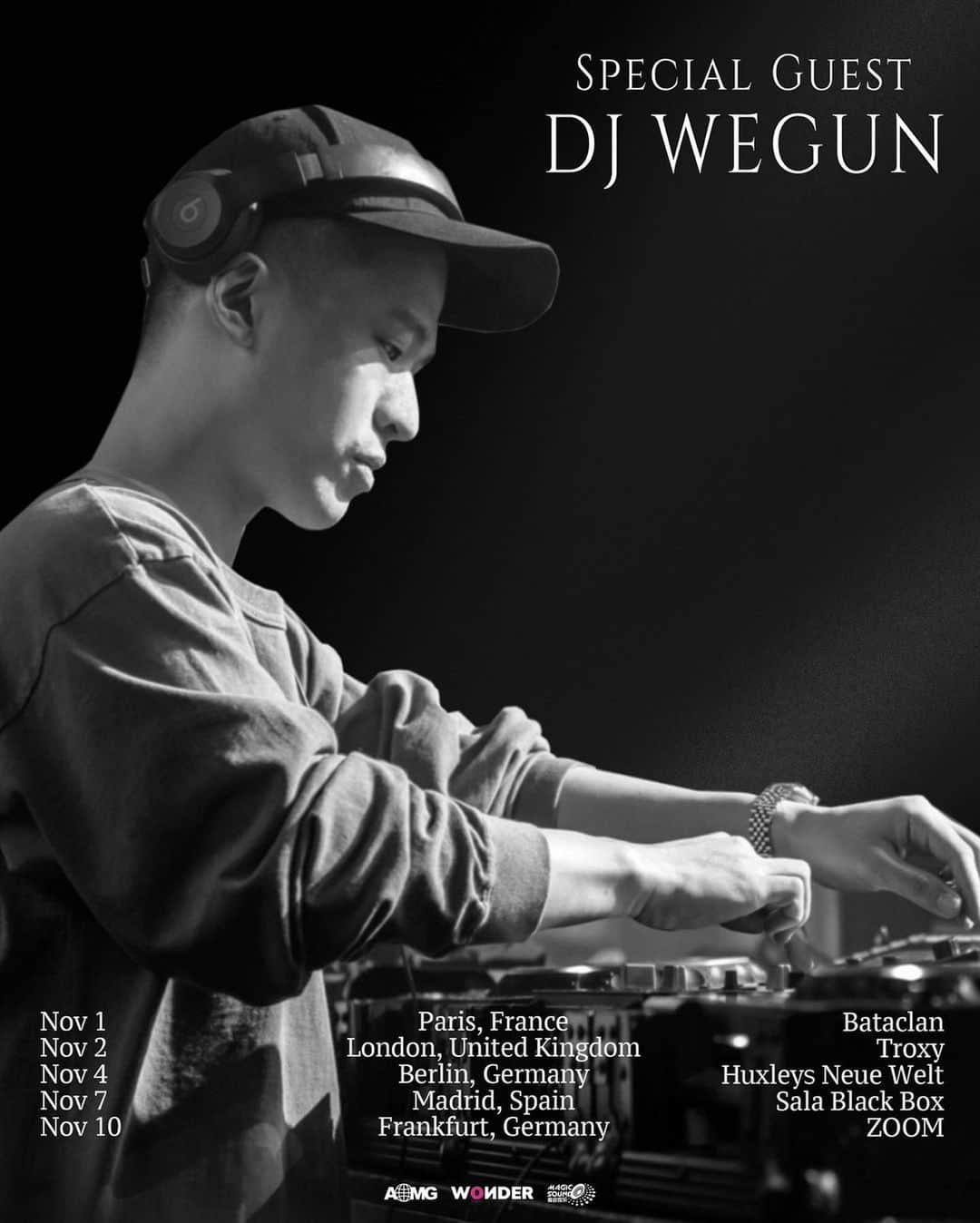 ユギョム さんのインスタグラム写真 - (ユギョム Instagram)「[유겸 (YUGYEOM), 쿠기(Coogie), 우원재(Woo), DJ Wegun (DJ 웨건)] YUGYEOM IN EUROPE 2023  We got Coogie, Woo and DJ Wegun as a special guest in Europe!  TIX.TO/YUGYEOMEUROPE2023  <Tour Dates> (Coogie, DJ Wegun) Nov 1st: Paris, Bataclan Nov 2nd: London, Troxy  (Woo, DJ Wegun) Nov 4th: Berlin, Huxleys Neue Welt Nov 7th: Madrid, Sala Black Box Nov 10th: Frankfurt, ZOOM  @yugyeom #유겸 #YUGYEOM @coogie #쿠기 #Coogie @munchinthepool #우원재 #Woo @djwegun #DJWegun #DJ웨건 #YUGYEOMinEurope2023 #AOMG」10月26日 19時09分 - yugyeom